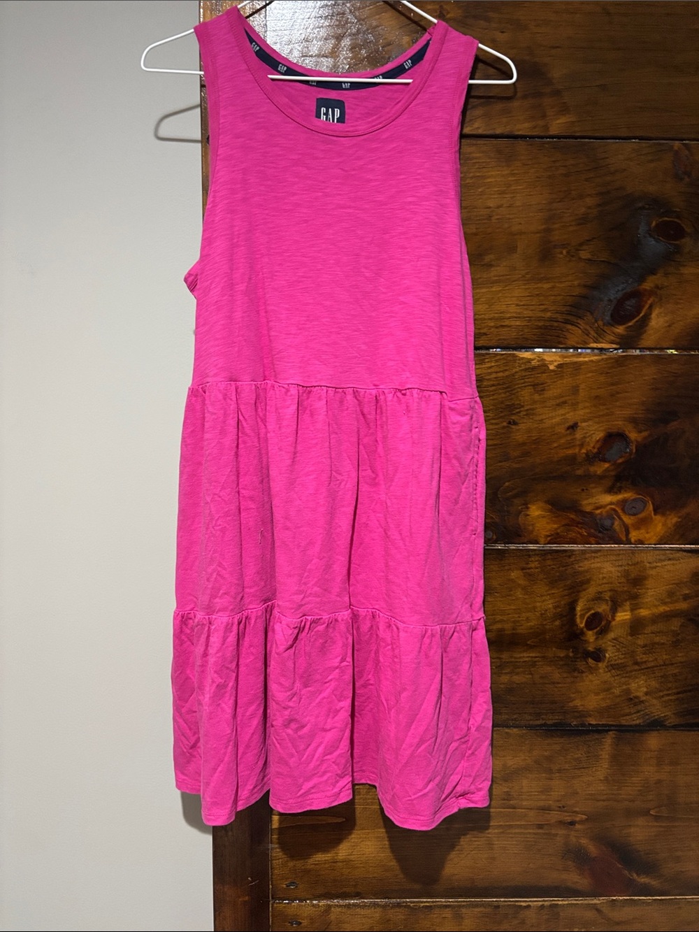 GAP Pink Sleeveless Tiered Sundress